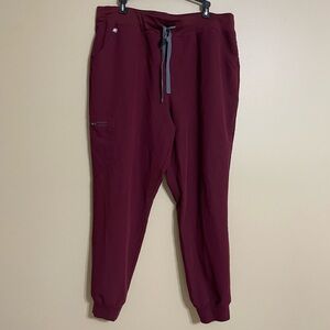 FIGS Maroon Jogger Scrubs size XXL medical healthcare work